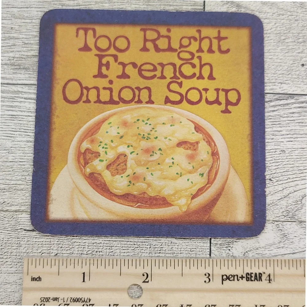 Fosters Lager Beer Coaster 80s Australian For Beer‎ Too Right French Onion Soup